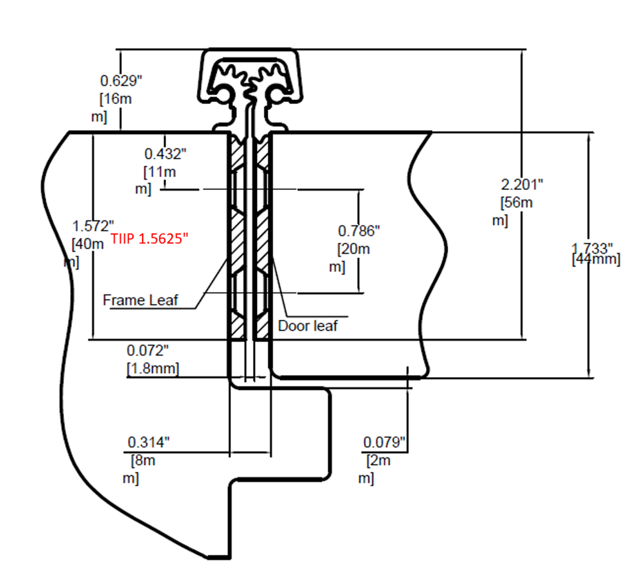 Full Mortise heavy duty continuous hinge for 1 3/4 " aluminum commercial doors model 004