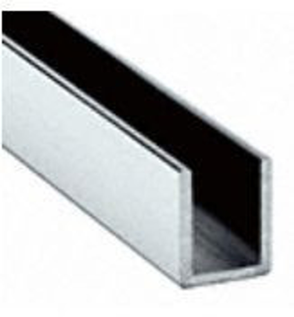 U-Channel for 10mm (3/8) glass. Brite chrome anodised 12 feet