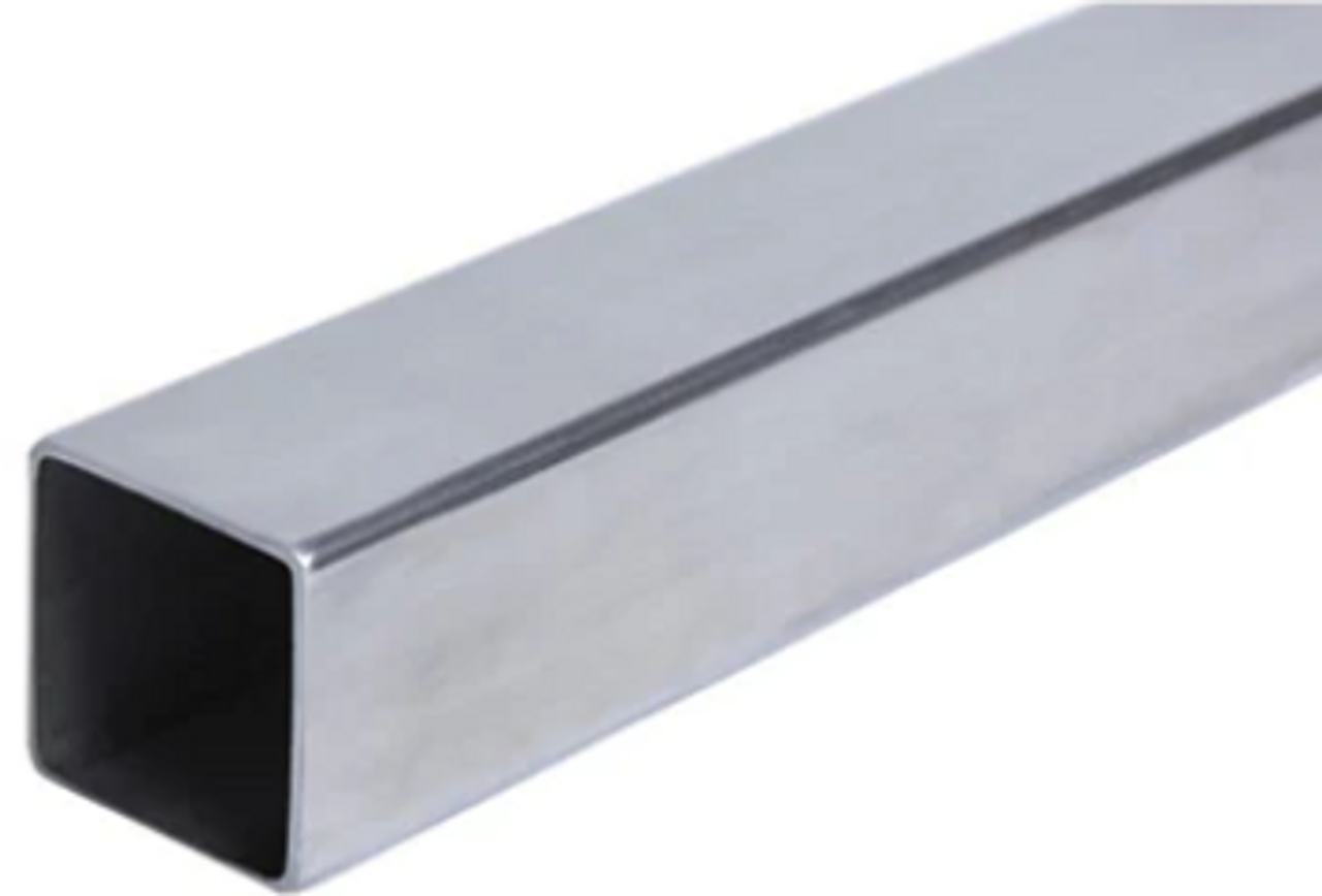 HAND RAIL TUBE SQUARE 1 5/8 X 1 5/8 SS304 BRUSHED STAINLESS