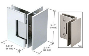 90 DEGREE  GLASS TO GLASS SQUARE HINGE CHROME