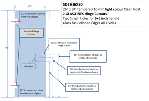 SHOWER DOOR 2 HOLE 26X80 SHOWER DOOR 2 HOLE 26X80