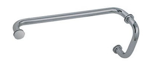 Plain D profile Door Handle/Towel Bar - 6x18 with metal washers - CP Plain D profile Door Handle/Towel Bar - 6x18 with metal washers - CP