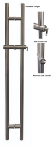 Locking Ladder Pull 60" Overall Brushed Stainless Locking Ladder Pull 60" Overall Brushed Stainless