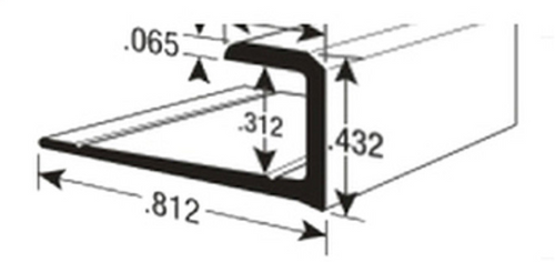 BOTTOM (1/4) "J-MOLDING FOR 6MM MIRROR