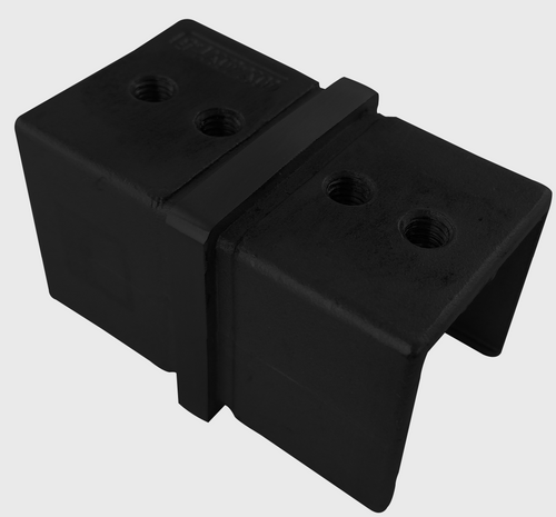 CAP RAIL SQUARE 1 5/8 connector 180 degree MATTE BLACK