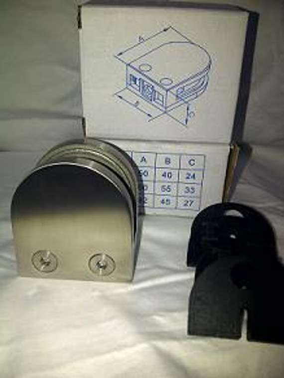Flat Base -  Round Top
 30 X 55 X 60 Railing Clamps - Stainless Steel - PSS