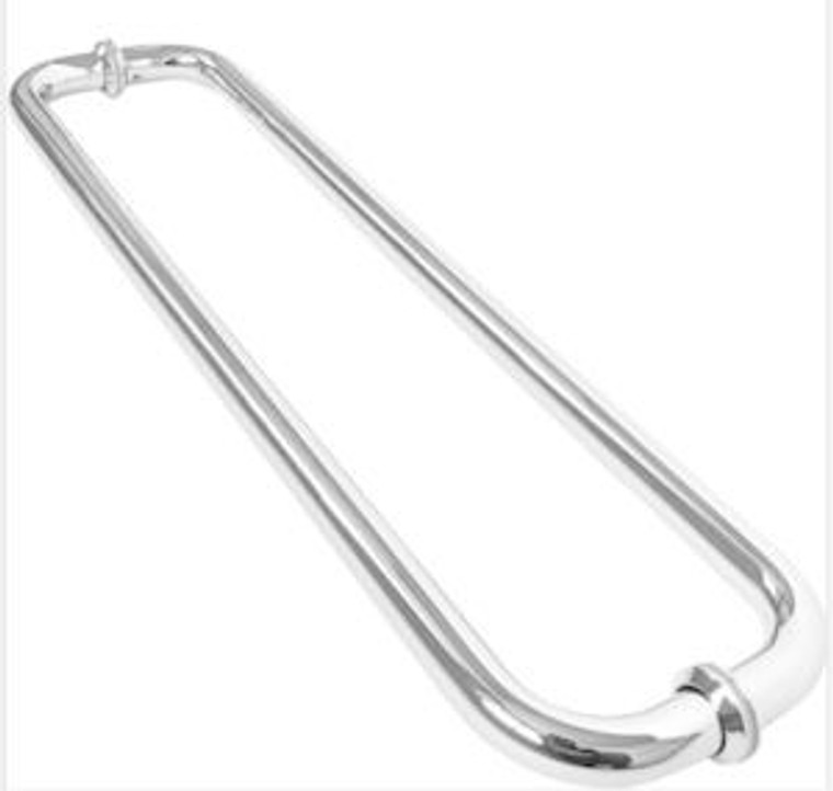 D profile Towel Bar - 18x18 with metal washers - Chrome Polish