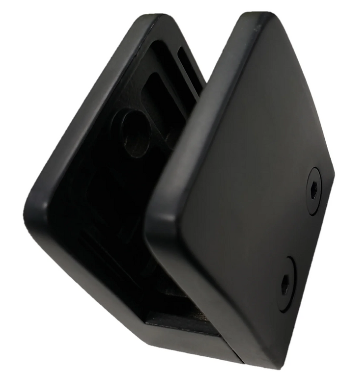 Railing clamp zinc flat bottom square top 2x2" matte black
