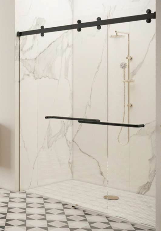 double sliding door shower hardware - matte black