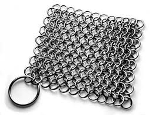 Stainless Steel Chainmail Scrubber for Cast Iron