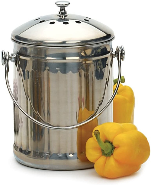 Stainless Steel Compost Pail 1 Gallon