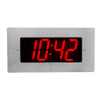 Inova On-Time Wall Clock ONT4BKFMS Flush Mounted Black Plastic Case with Stainless Steel Face Plate and 4 Digit Red LED