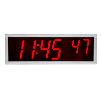 Inova On-Time Wall Clock ONT6DSSS Double Sided Wall Clock -  Stainless Steel Case with Red LED