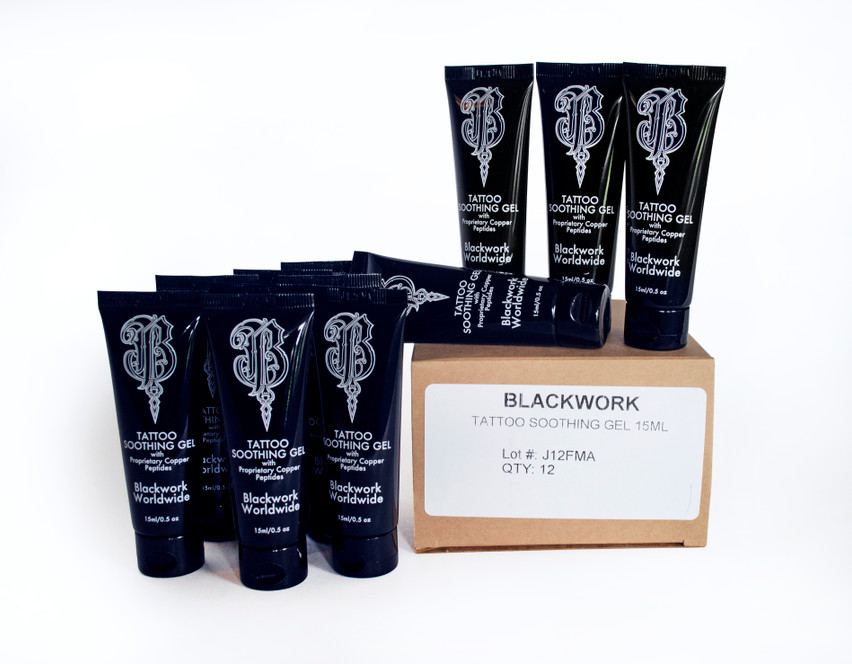 Blackwork Supply is pleased to announce the introduction of its pioneering soothing and healing gel specifically designed for the Tattoo and Permanent Make Up (PMU) markets. 