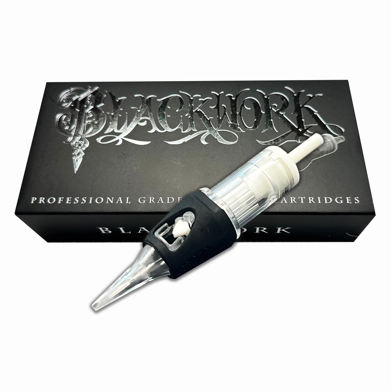 BLACKWORK CARTRIDGES- 4 SIZE BOLD LINER SAMPLE BOX - (#12 ROUND LINER, BOLD, LONG TAPER) - 12/05-RL-B-LT, 12/07-RL-B-LT, 12/09-RL-B-LT, 12/11-RL-B-LT