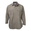 Men's 100% Polyester Long Sleeve Shirt with Zipper - Silver Tan