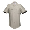 Men's 100% Polyester Short Sleeve Shirt with Zipper - Silver Tan