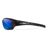 WX Gravity - CAPTIVATE™ Polarized Blue Mirror Lens + Black Crystal Frame (side)