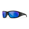 WX Boss - CAPTIVATE™ Polarized Blue Mirror Lens + Matte Black Frame (angled)