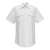 Men's Command 100% Polyester Short Sleeve Shirt with Zipper - White