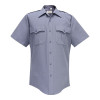 Men's Command 100% Polyester Short Sleeve Shirt with Zipper - French Blue