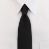3.0" x 20" Polyester/Wool Clip-On Necktie with Buttonholes - Black
