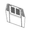 Front Partition w/ Emergency Exit Hatch for Chevrolet Vans (isoview drawing)