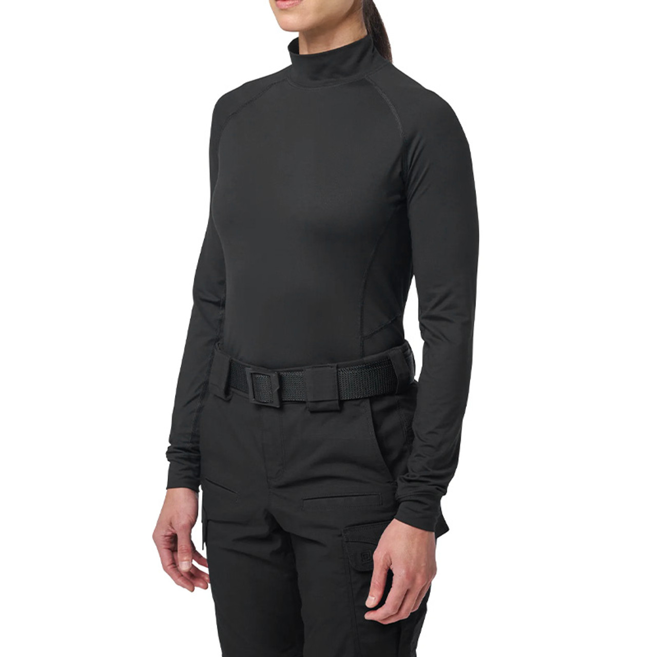 Angled-Neck Long-Sleeve Top