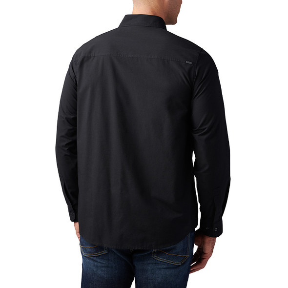 Igor Solid Long Sleeve Shirt - Black (back)