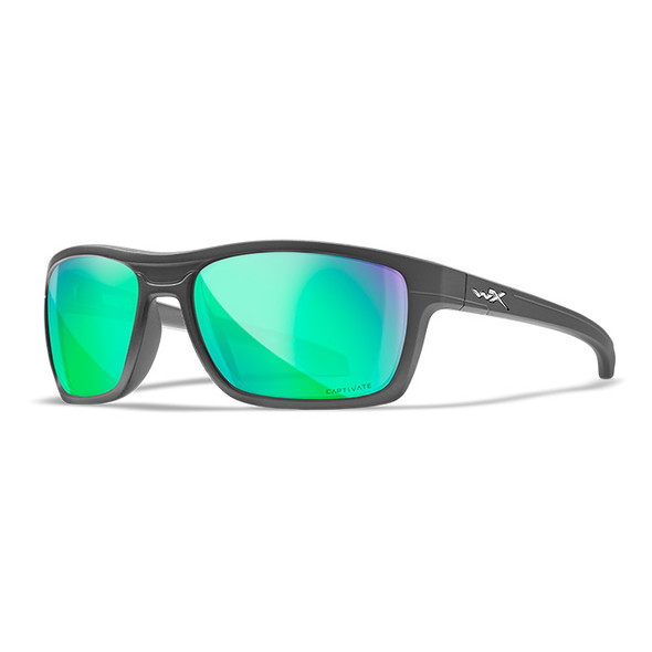 WX Kingpin - CAPTIVATE™ Polarized Green Mirror Lens (angled)