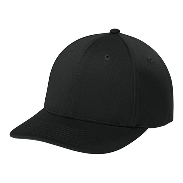 Sport-Tek® Impact Mesh Stretch-Tek Adjustable Cap - Black