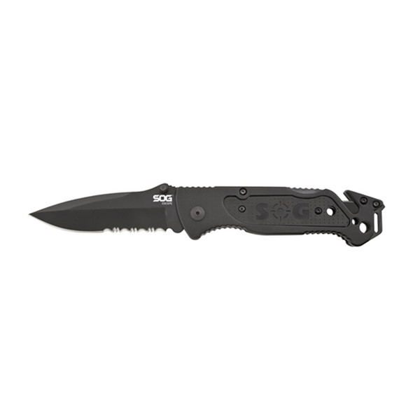 Escape - Clip Point Serrated Knife - Black
