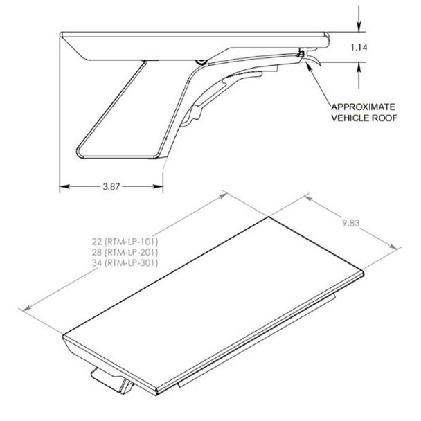 22" Low Profile Mounting Platform for 2015+ Ford F-150, 2017+ Ford Super-Duty Aluminum Body