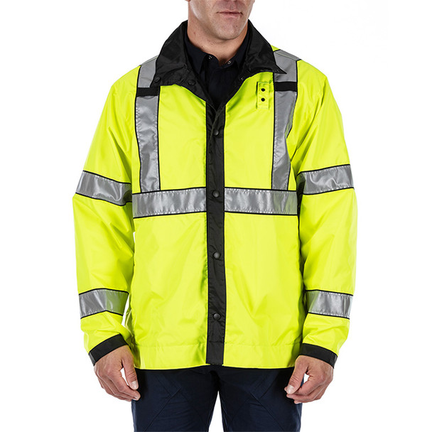 Long Reversible Hi-Vis Rain Coat (short front)