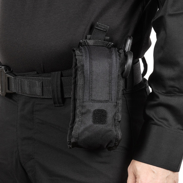 Flex Med Pouch - Black - Attached to Belt