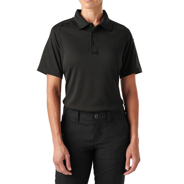 Women's Performance Short Sleeve Polo - Black (front)