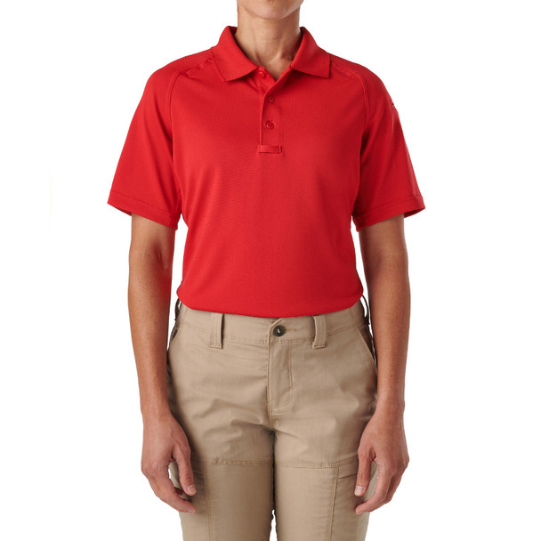 Women's Performance Short Sleeve Polo - Range Red (front)