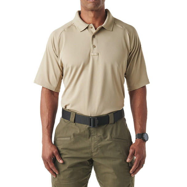 Men's Performance Short Sleeve Polo - Silver Tan (front)