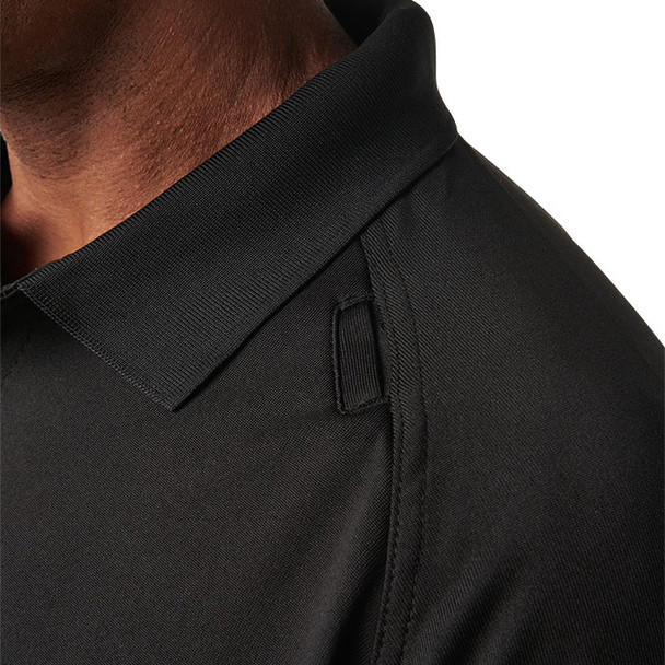 Performance Long Sleeve Polo - Black (shoulder)