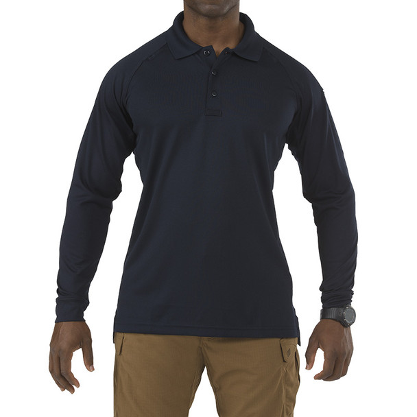 Performance Long Sleeve Polo - Dark Navy (front)