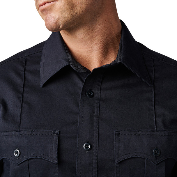 Men's Stryke PDU Twill Class A Long Sleeve Shirt - Midnight Navy (collar)