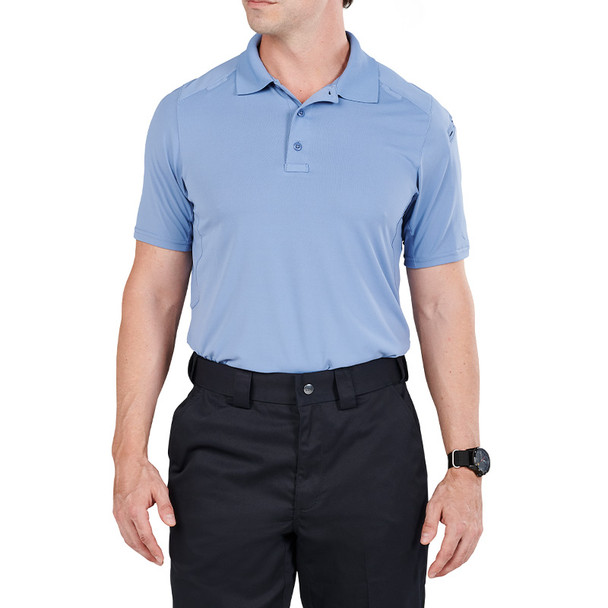 Helios Short Sleeve Polo - Fire Med Blue (front)