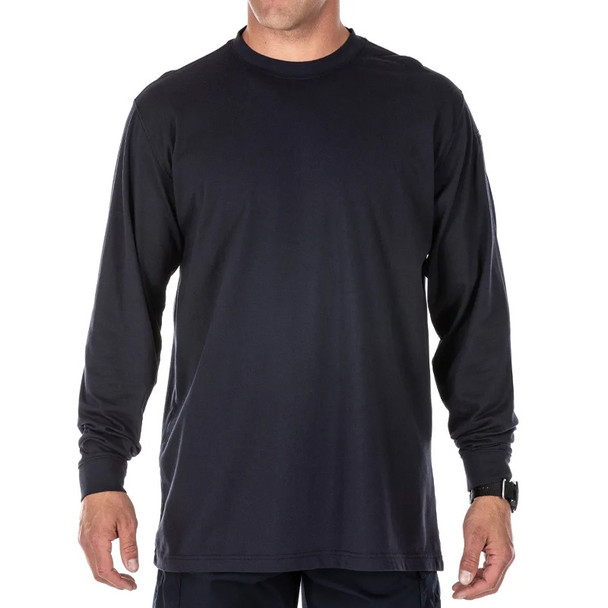 Professional Long Sleeve T-Shirt - Fire Navy (front untucked)