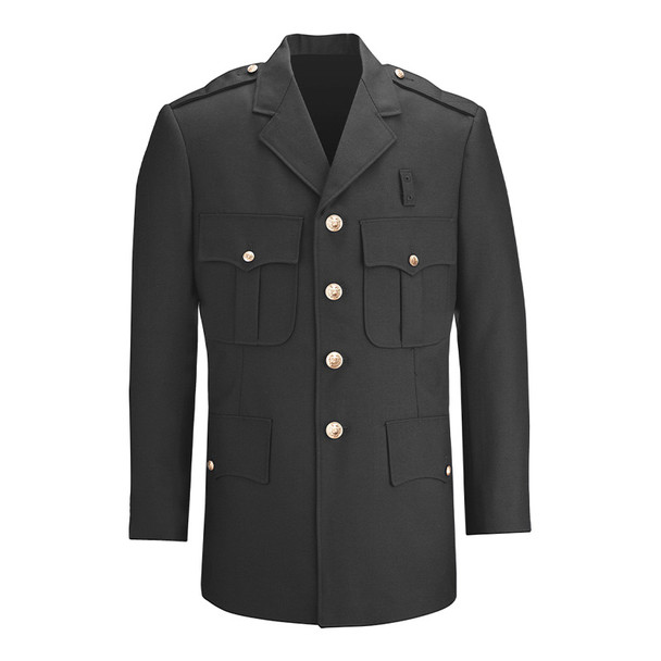 Men's Command 100% Polyester Single Breasted Dress Coat - Black