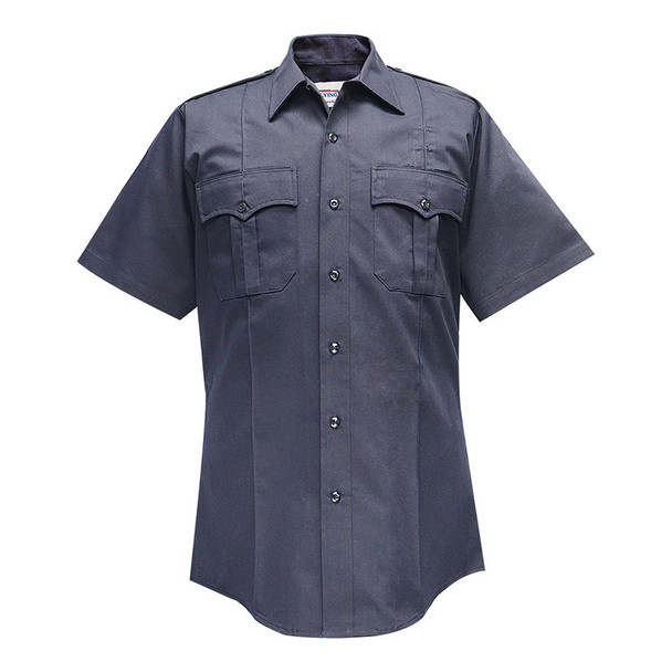 Men's Duro Poplin 65% Poly / 35% Cotton Short Sleeve Shirt - Midnight Navy