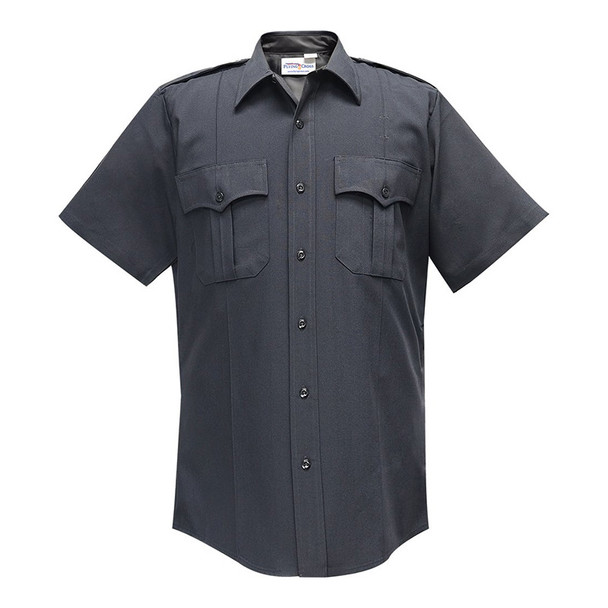 Men's Command 100% Polyester Short Sleeve Shirt with Zipper - LAPD Navy