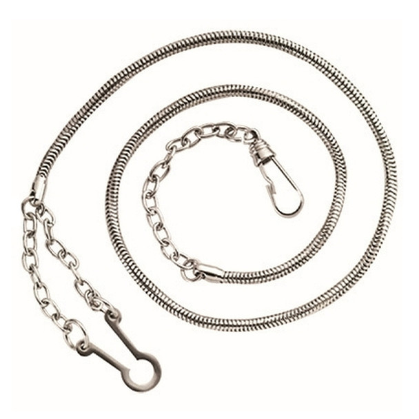 21" Whistle Chain with Button Hook - Nickel