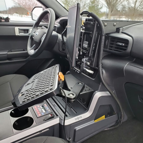 Heavy-Duty Dash Mount for 2020-2024 Ford Interceptor Utility - Installed Heavy-Duty Dash Mount for 2020-2024 Ford Interceptor Utility - Installed