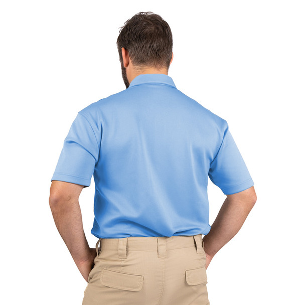 Men’s I.C.E.® Performance Short Sleeve Polo - Light Blue - Back