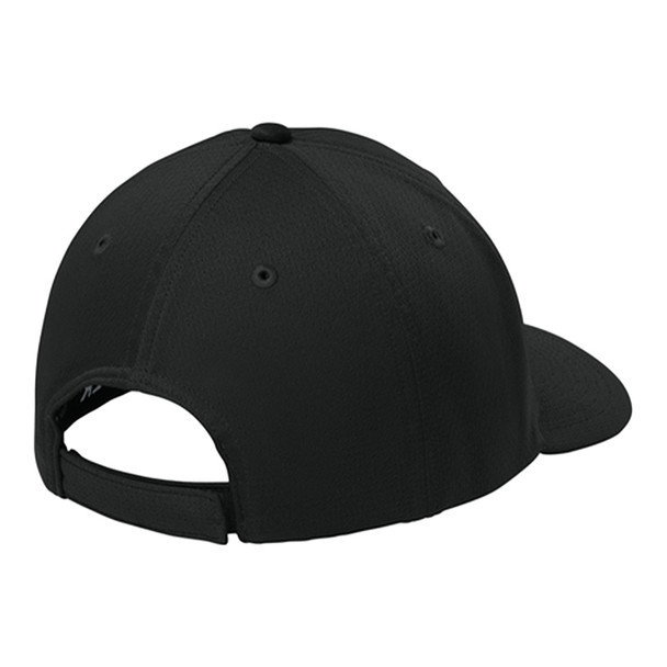 Sport-Tek® Impact Mesh Stretch-Tek Adjustable Cap - Black - Back